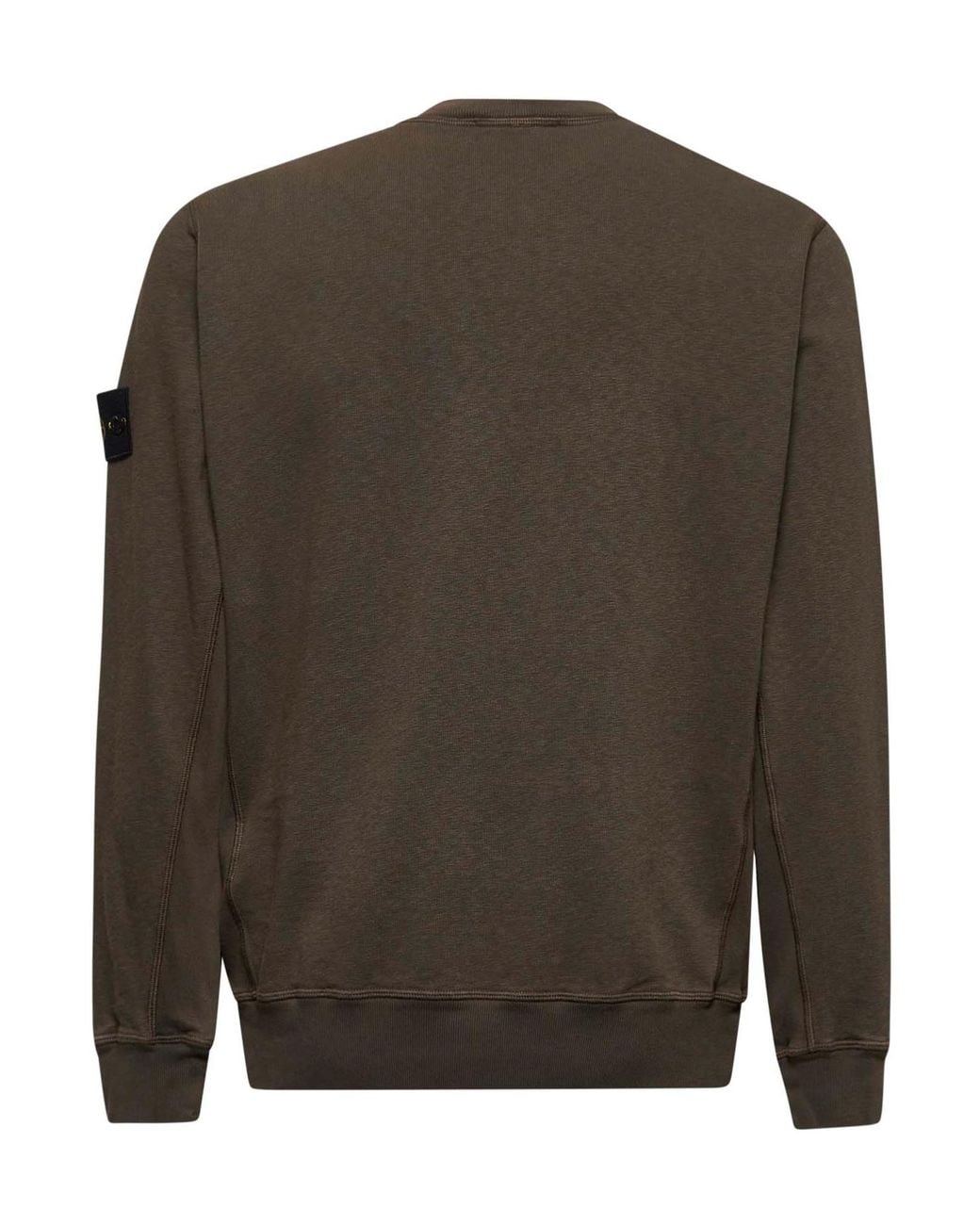 Stone Island Brown Compass-Badge Crewneck Sweatshirt for men