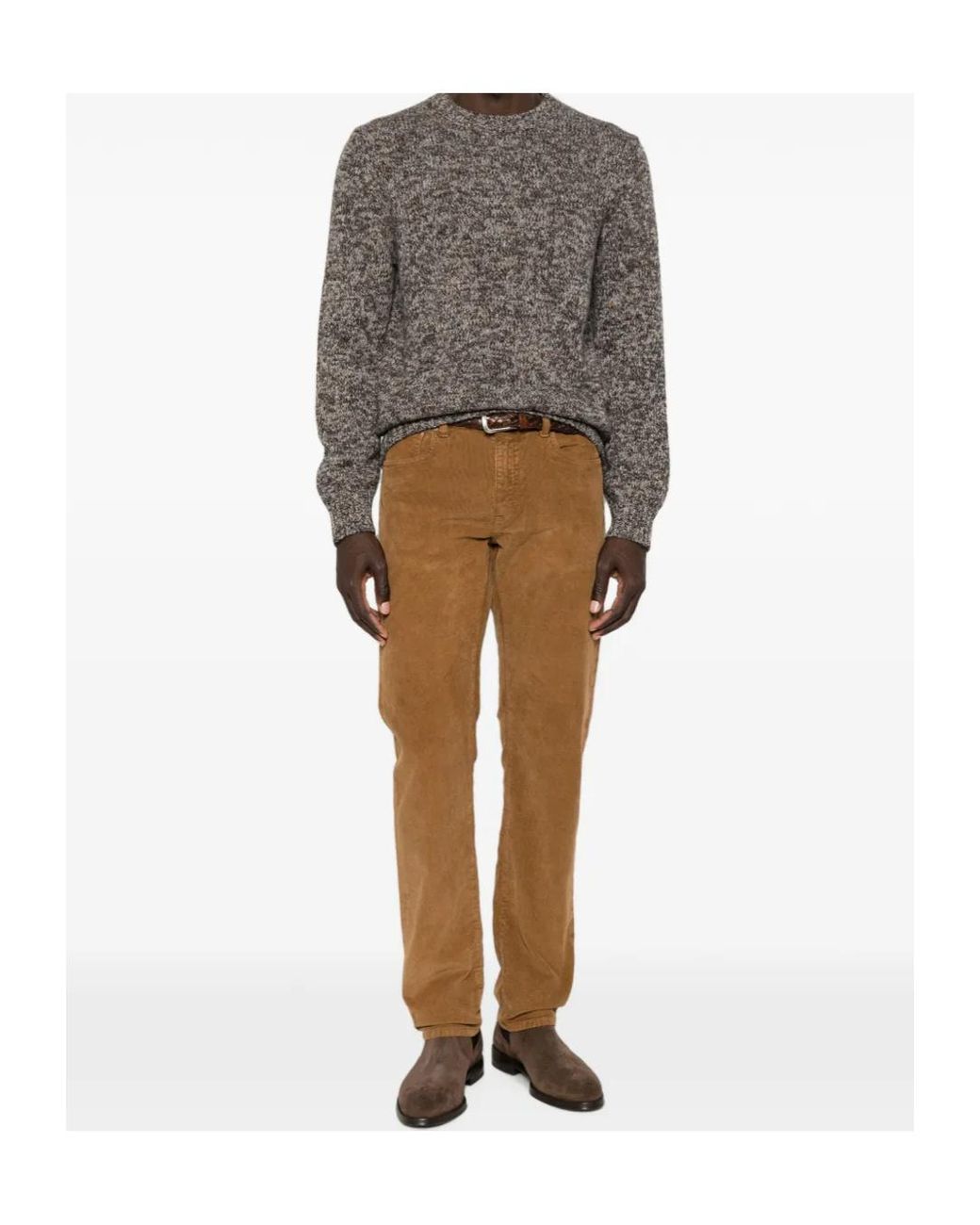 Tagliatore Gray Salen Marl-Knit Sweater for men