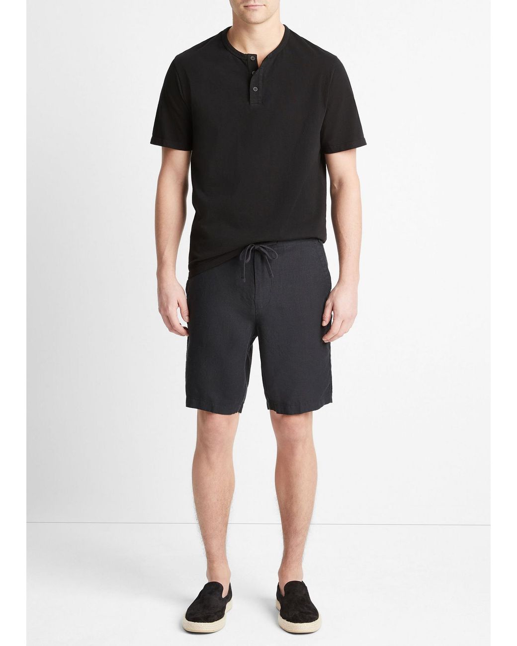 Vince Black Chambray Tailored Shorts for men