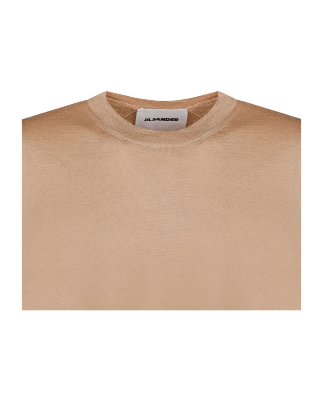 Jil Sander Natural Short-Sleeved Knitted T-Shirt for men