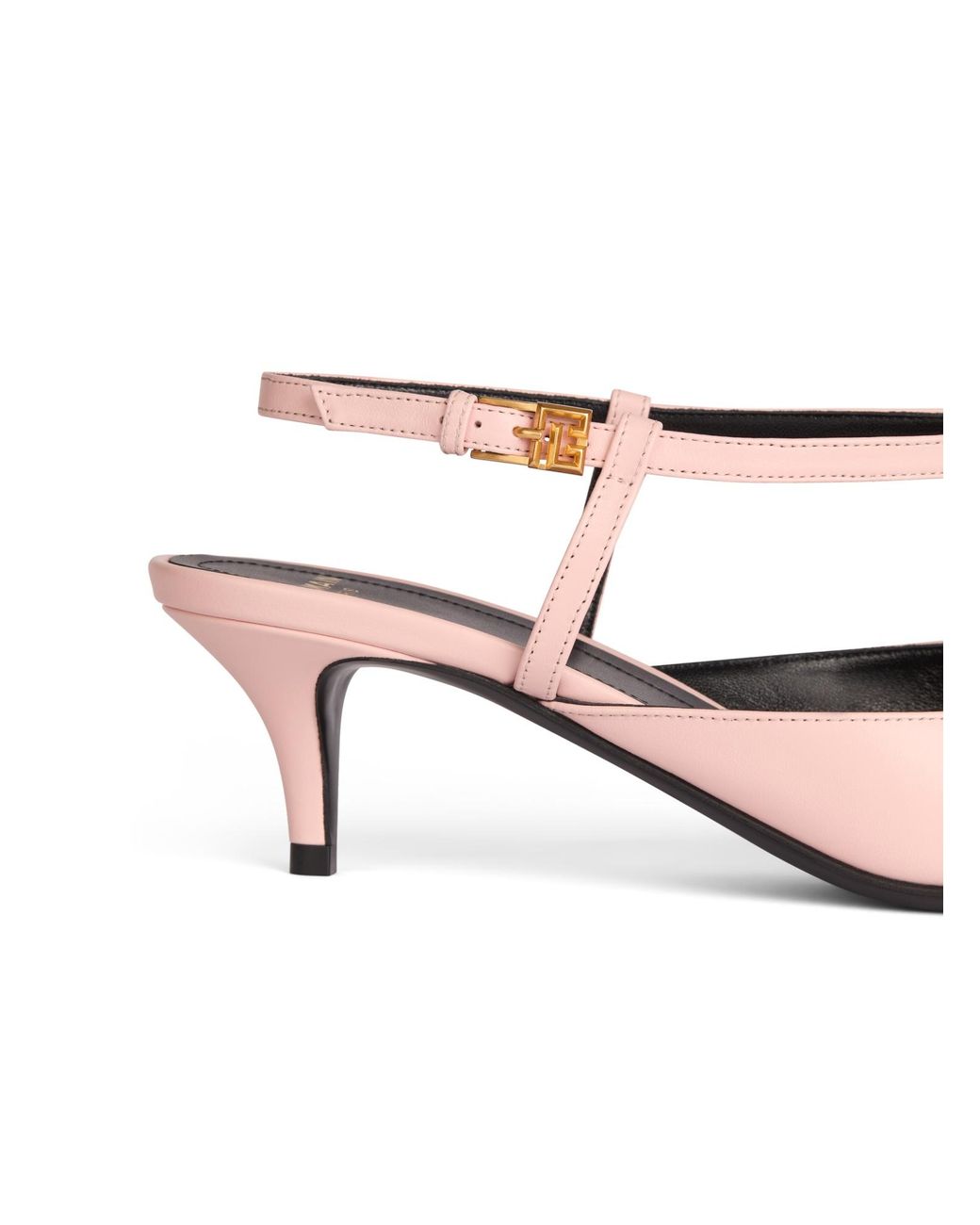 Balmain Pink Sync Chain Kitten Slingbacks