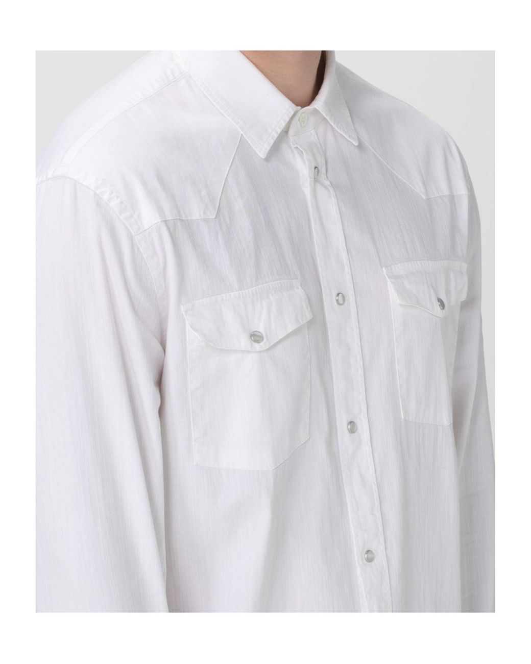 Dondup White Yoke-Design Shirt for men