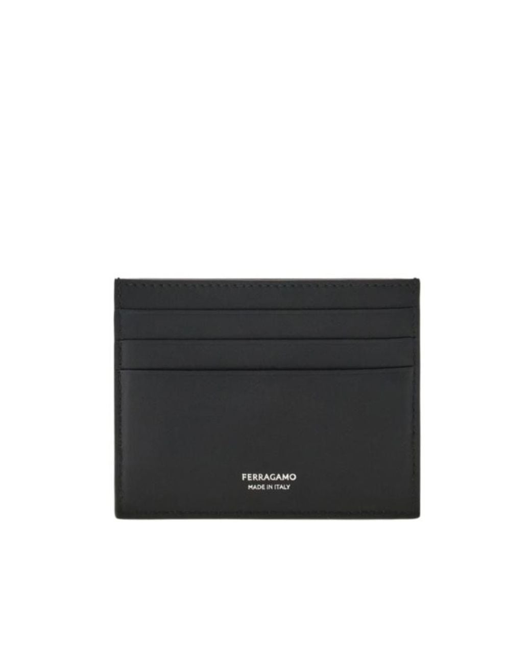 Ferragamo Black Gancini Credit Card Holder for men