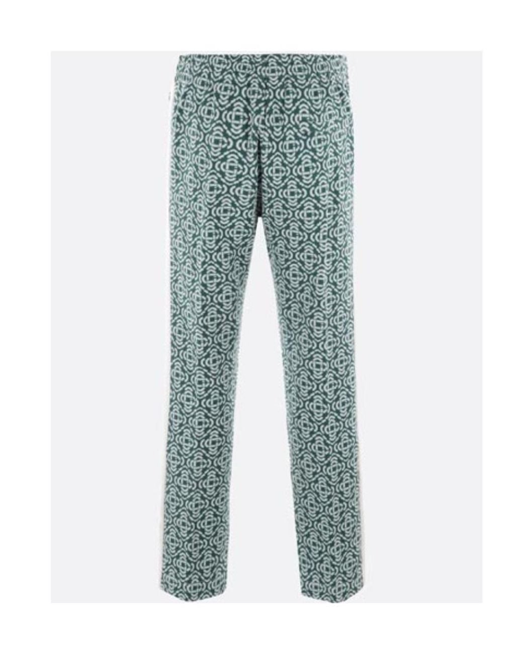 Casablanca Blue Monogram-Jacquard Track Pants for men