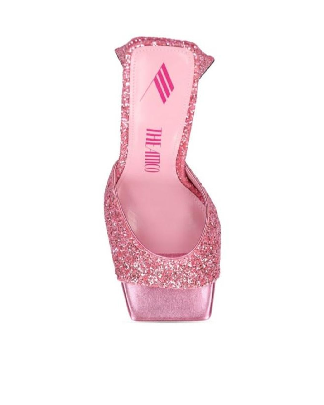 The Attico Pink Block Heel Sandals With Band