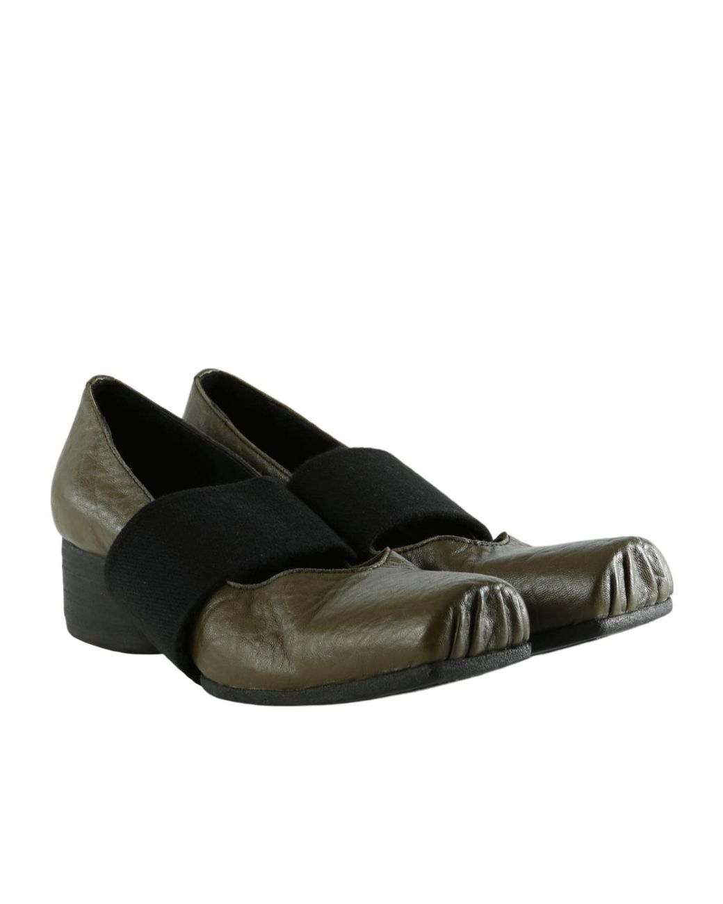 Uma Wang Black Square-Toe Ballet Flats