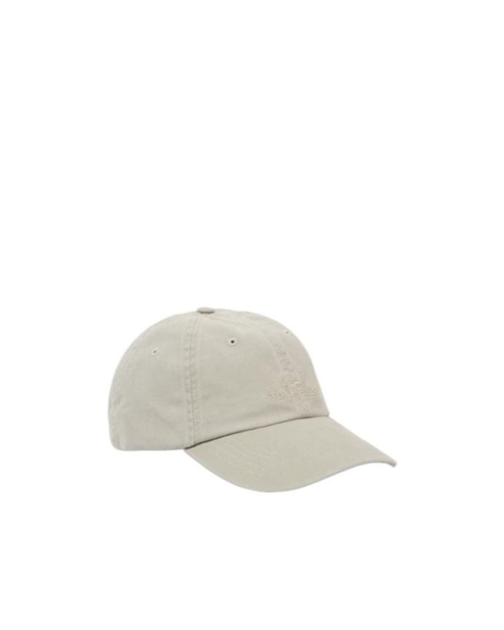Stone Island White Curved Brim Baseball Cap for men