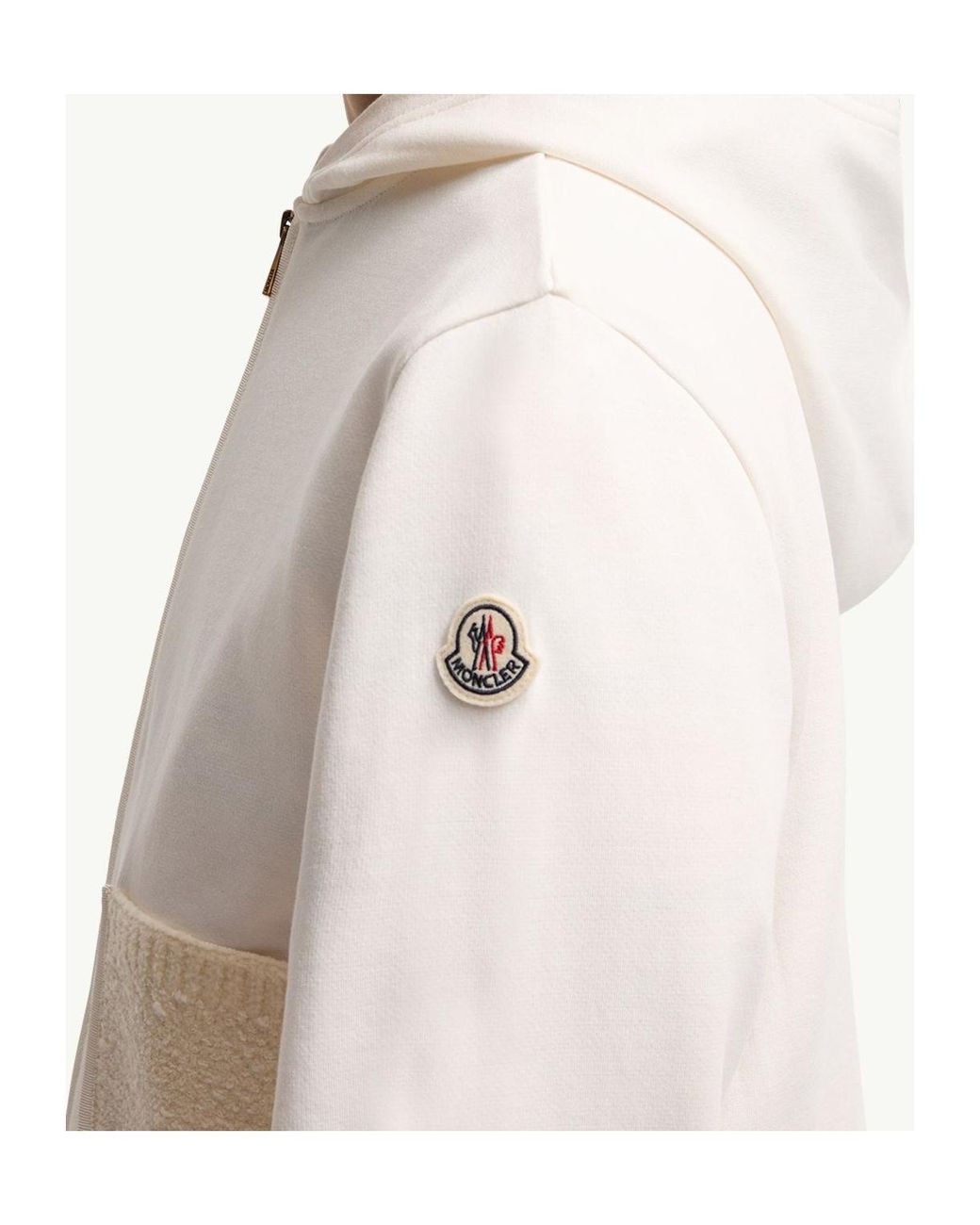 Moncler White Cotton Blend Zip-Up Sweatshirt
