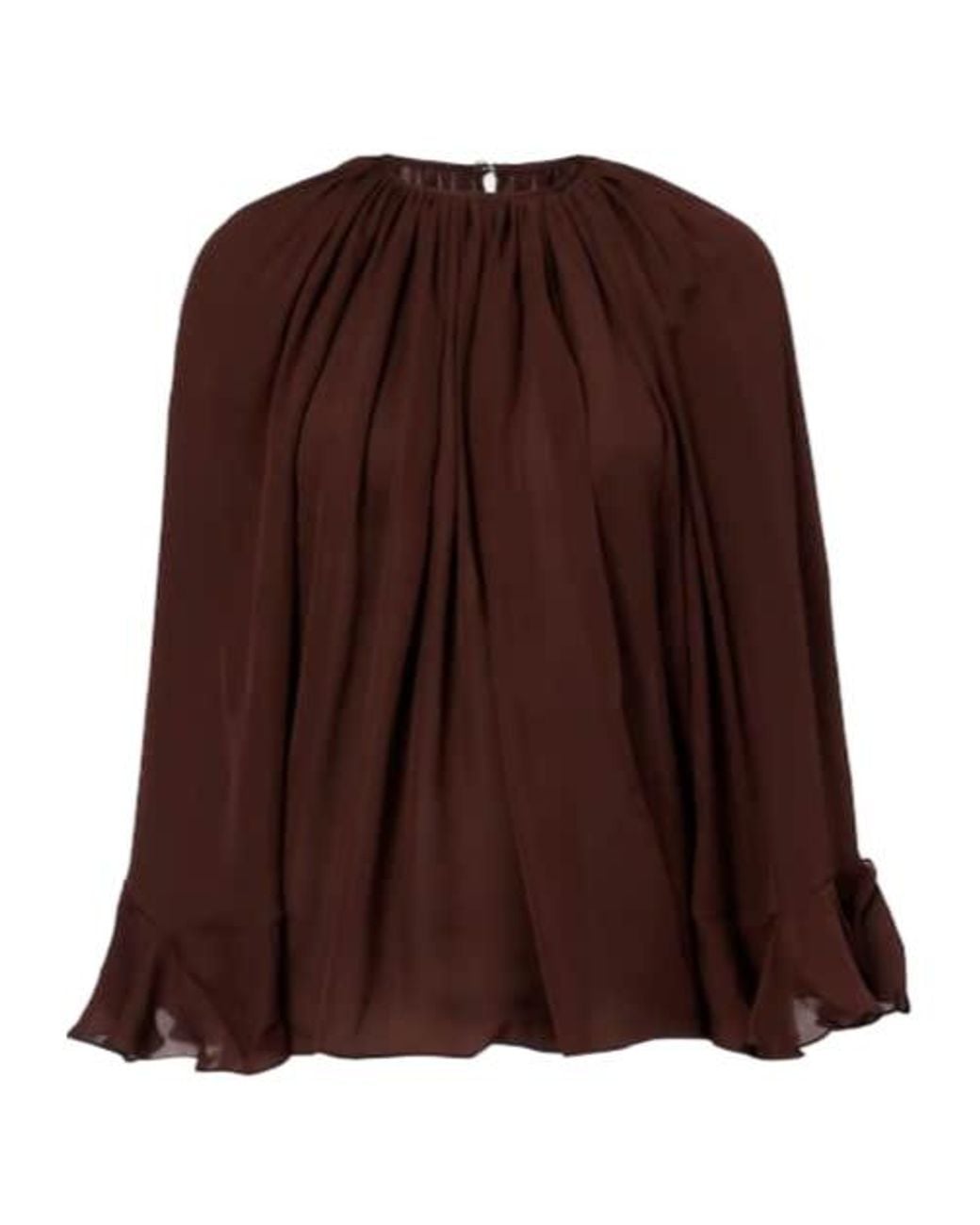 Johanna Ortiz Brown Silk Georgette Blouse