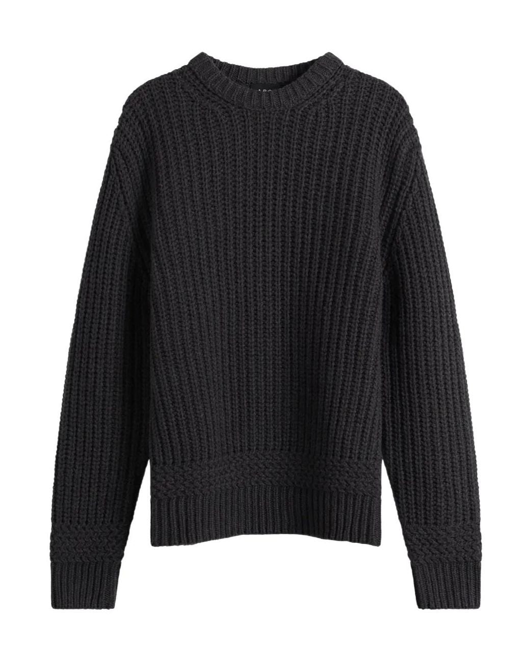 A.P.C. Black Ron Textured Knitted Jumper for men