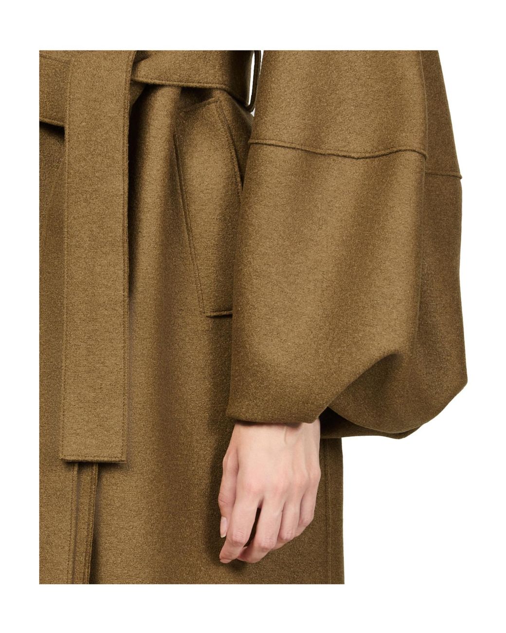 Harris Wharf London Natural Puff-Sleeved Coat
