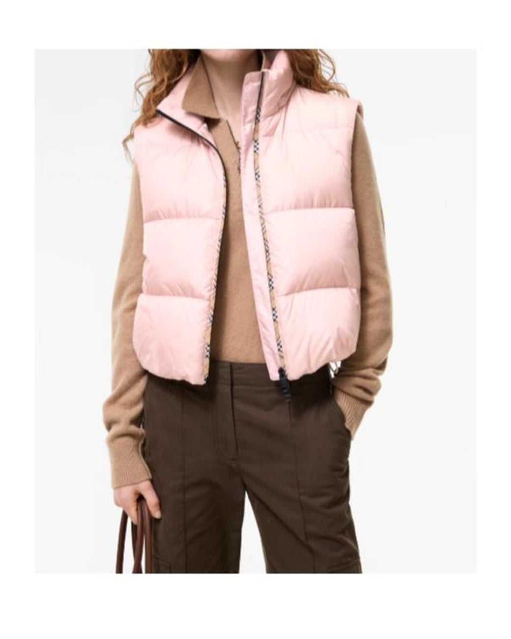 Burberry Pink Langdale Cropped Down Jacket
