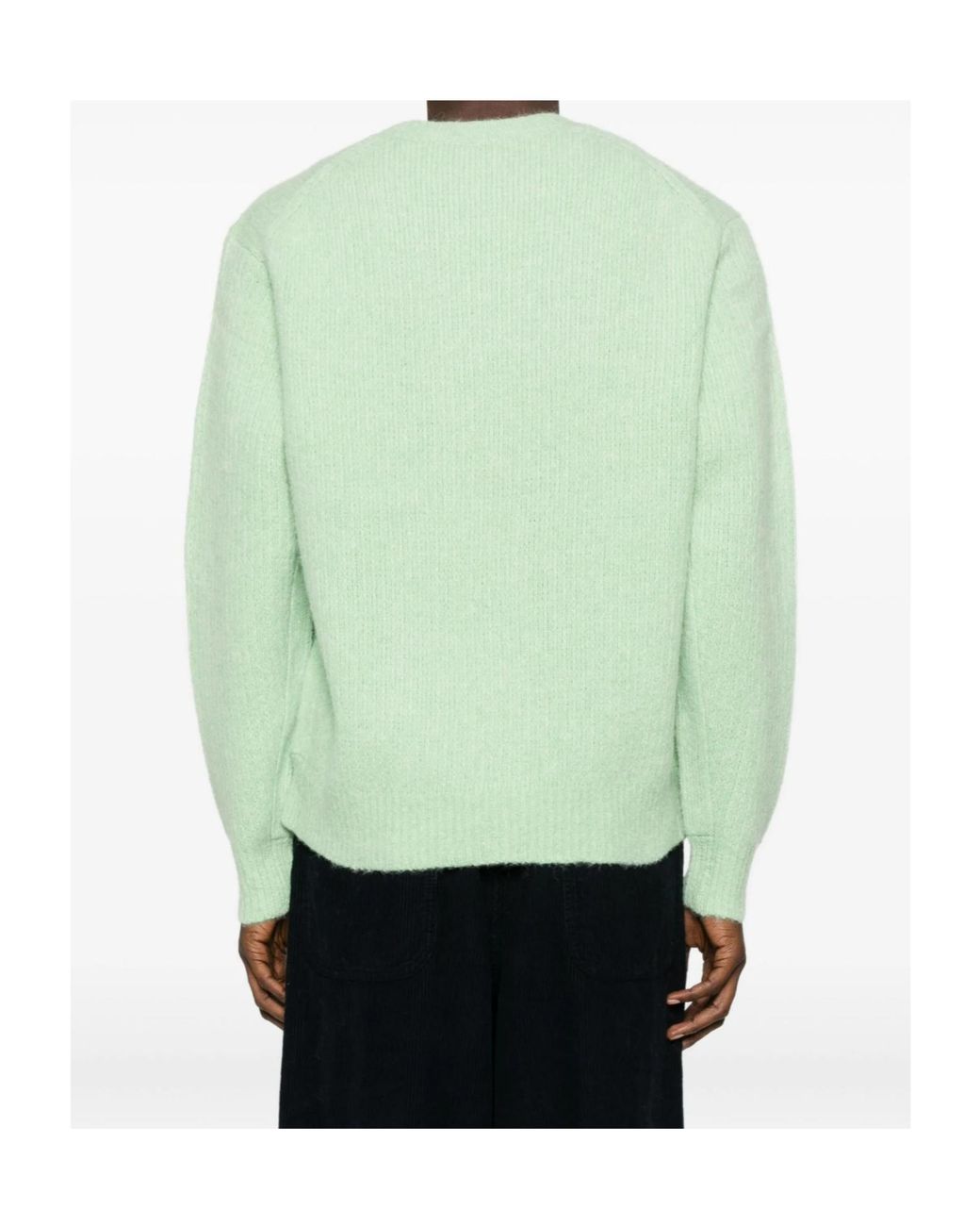 sunflower Green Ribbed Crew-Neck Sweater for men