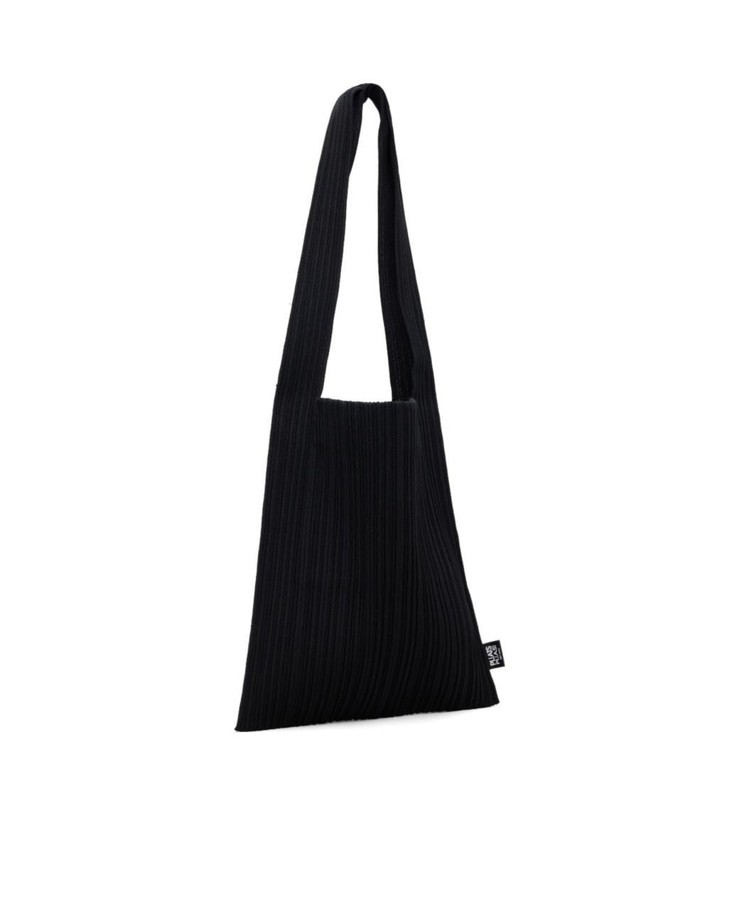 Pleats Please Issey Miyake Black Crepe Knit Tote Shoulder Bag