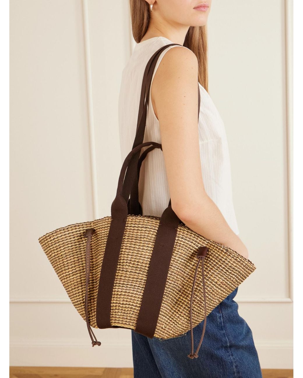 Muuñ Brown Woven Tote Bag