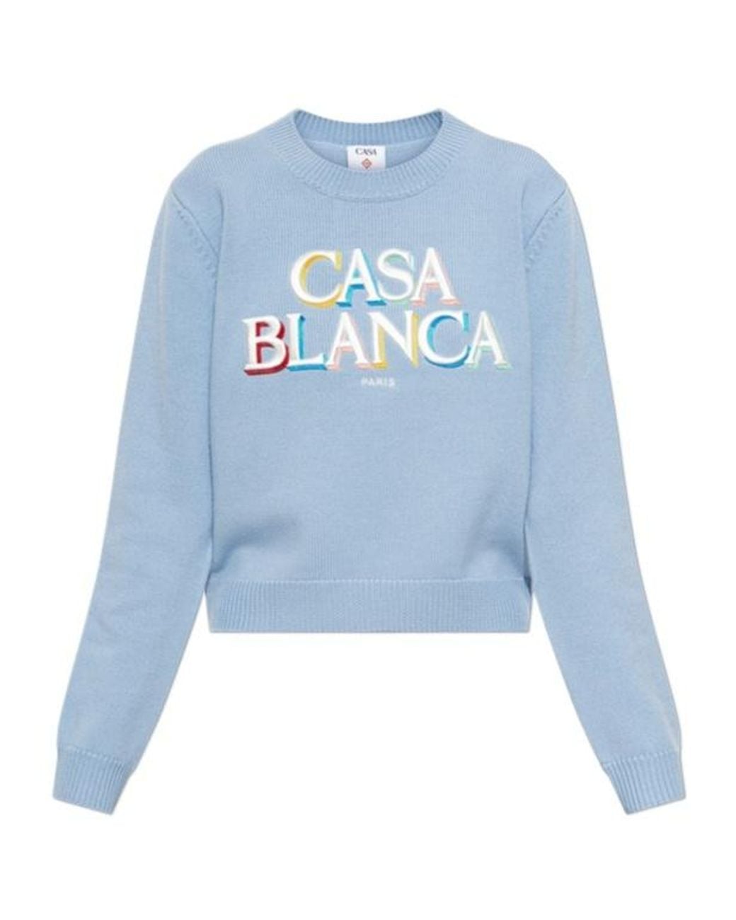 Casablanca Blue Logo Embroidered Jumper