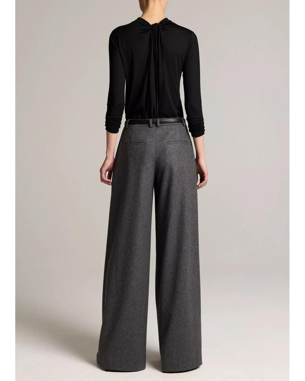 Vince Gray Wide-Leg Casual Trousers