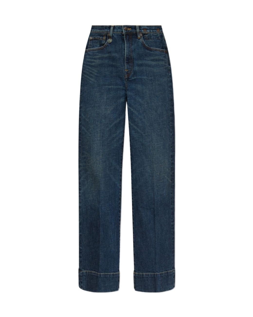 R13 Blue Logo-Patch Jeans
