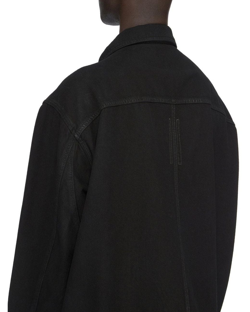 Rick Owens Black Sphinx Jumbo Worker Button-Up Jacket for men