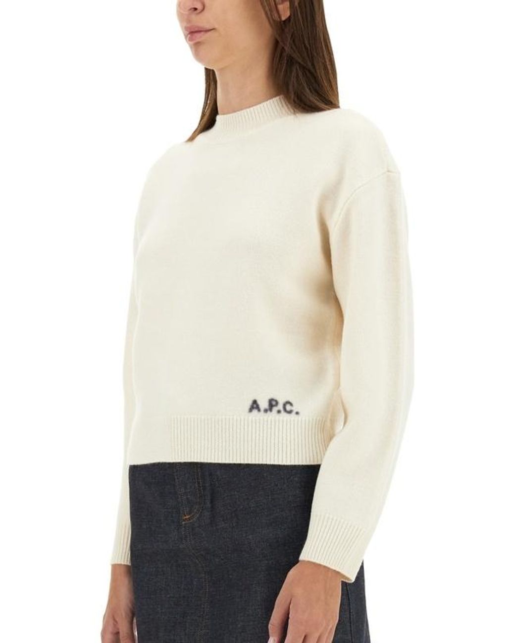 A.P.C. Gray Crewneck Knitted Jumper