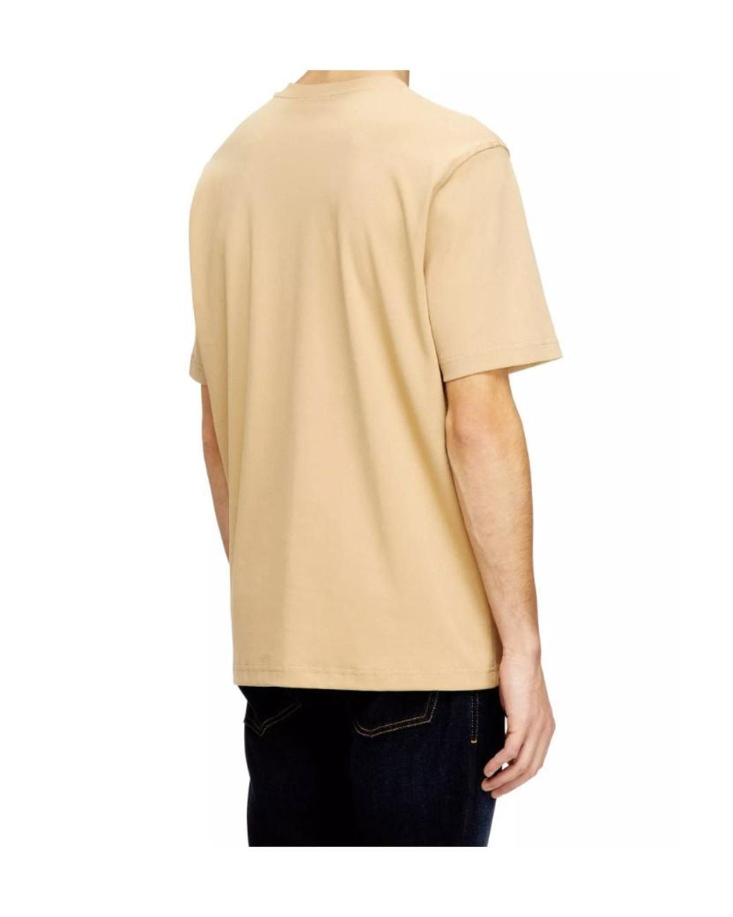 DIESEL Natural T-Adjust-Met Logo Lettering Crewneck T-Shirt for men