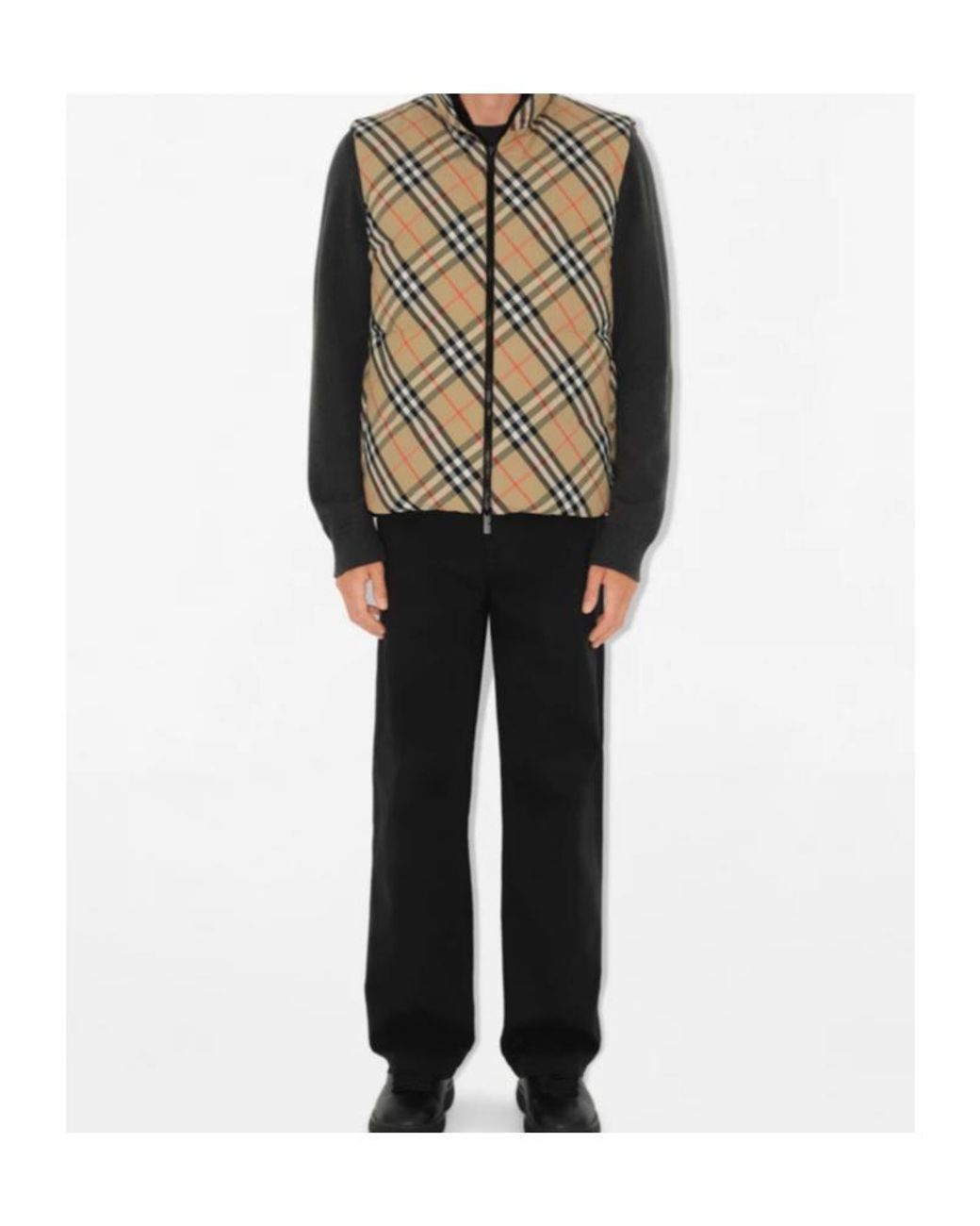 Burberry Multicolor Reversible Check Nylon Padded Gilet for men