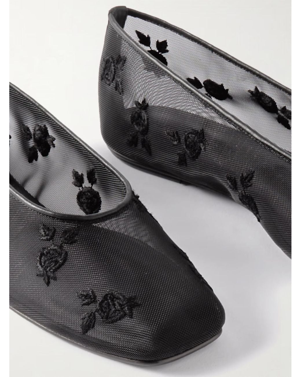 Magda Butrym Gray Mesh Ballet Flats