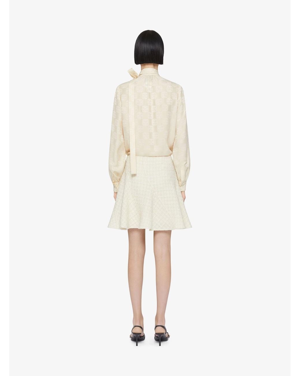 Givenchy Natural 4G Jacquard Long-Sleeved Blouse