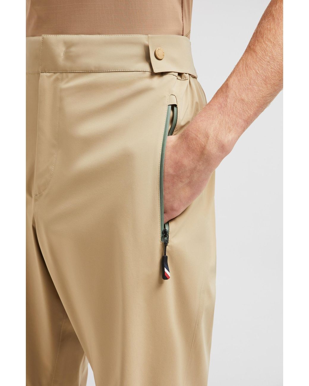 Moncler Natural Grenoble Zipped Pocket Tailored Trousers for men