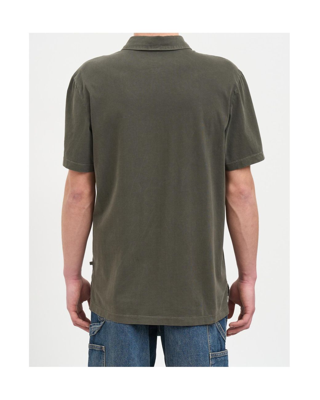 James Perse Gray Button-Down Short-Sleeved Polo Shirt for men