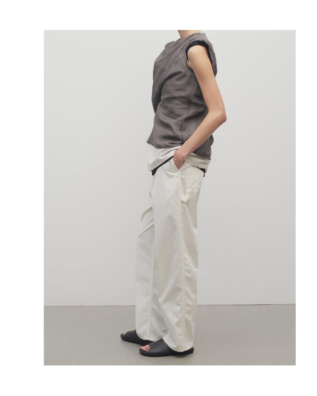 The Row White Sharka Cotton And Cashmere Trousers
