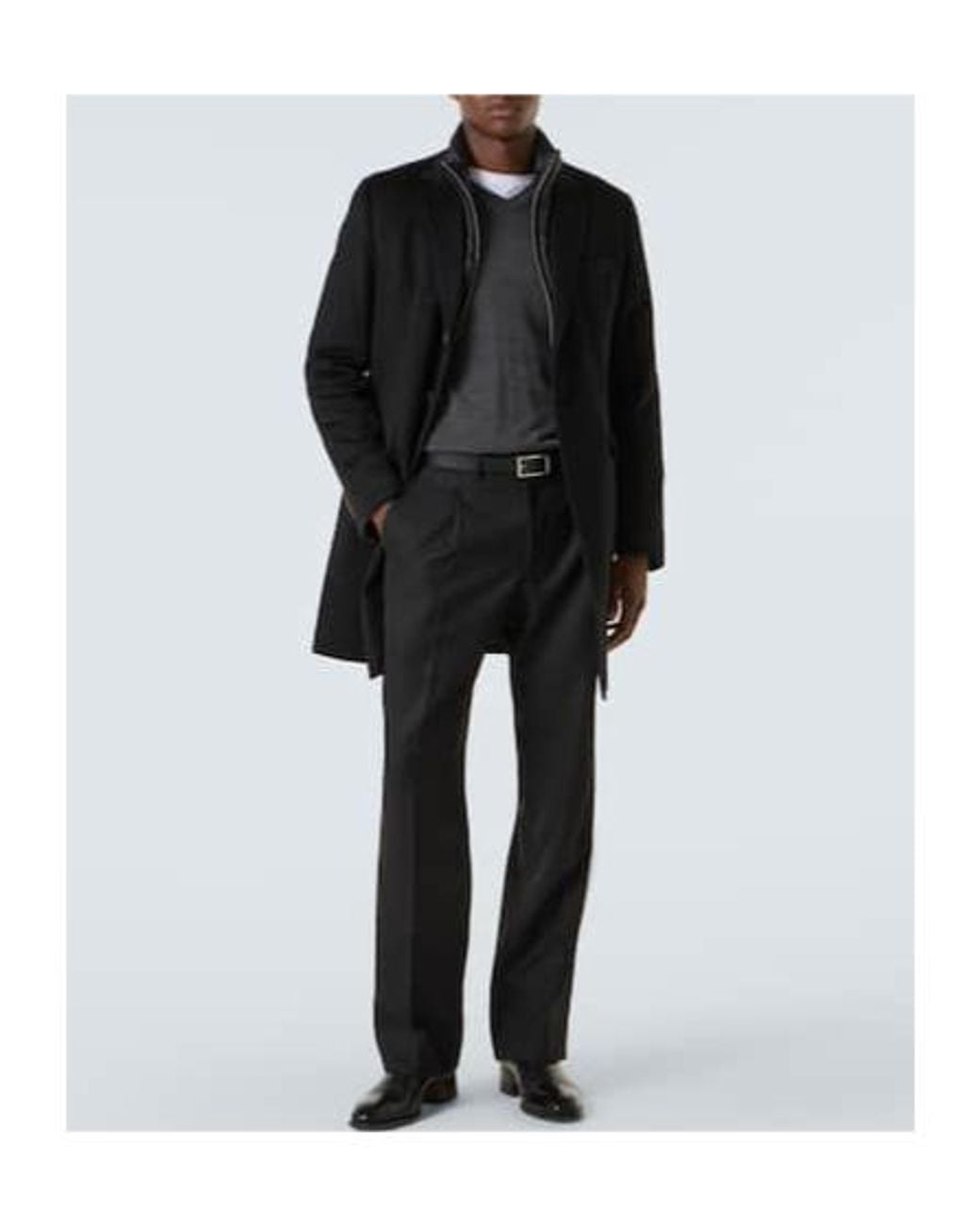 Herno Black Collared Coat for men