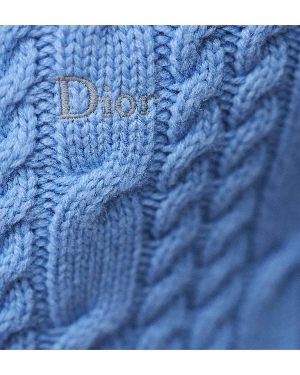 Dior Blue Homme Cable Knitted Jumper for men