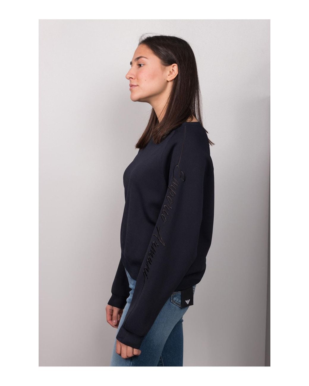 Emporio Armani Blue Crew Neck Knitted Sweater