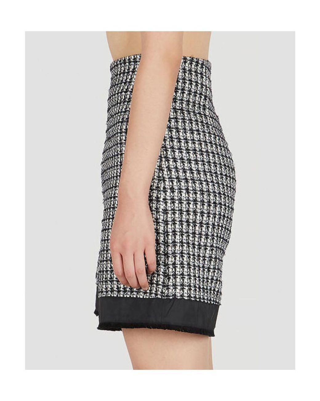 Moncler Black High-Waisted Tweed Shorts