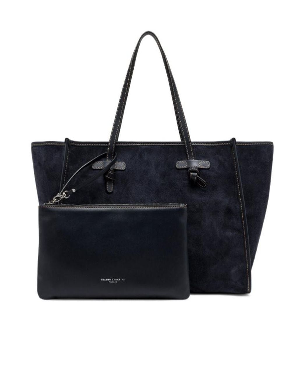 Gianni Chiarini Blue Marcella Suede Tote Bag