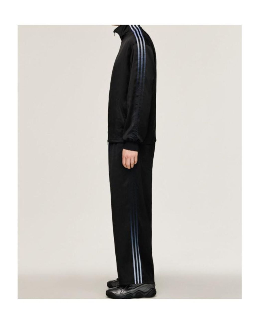 Y-3 Black Satin Gradient 3-Stripes Track Top for men