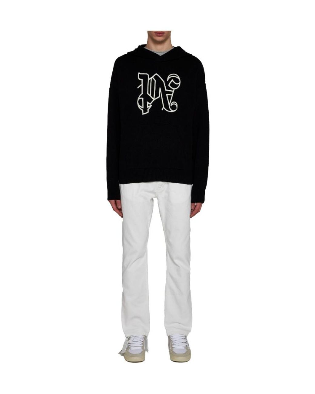 Palm Angels White Straight Leg Jeans for men