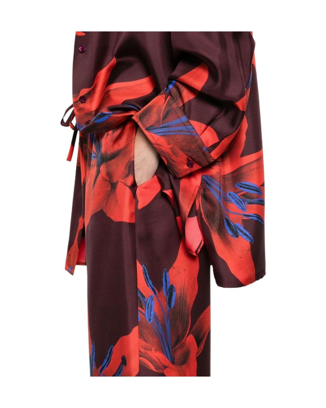 McQueen Red Floral Print Pants