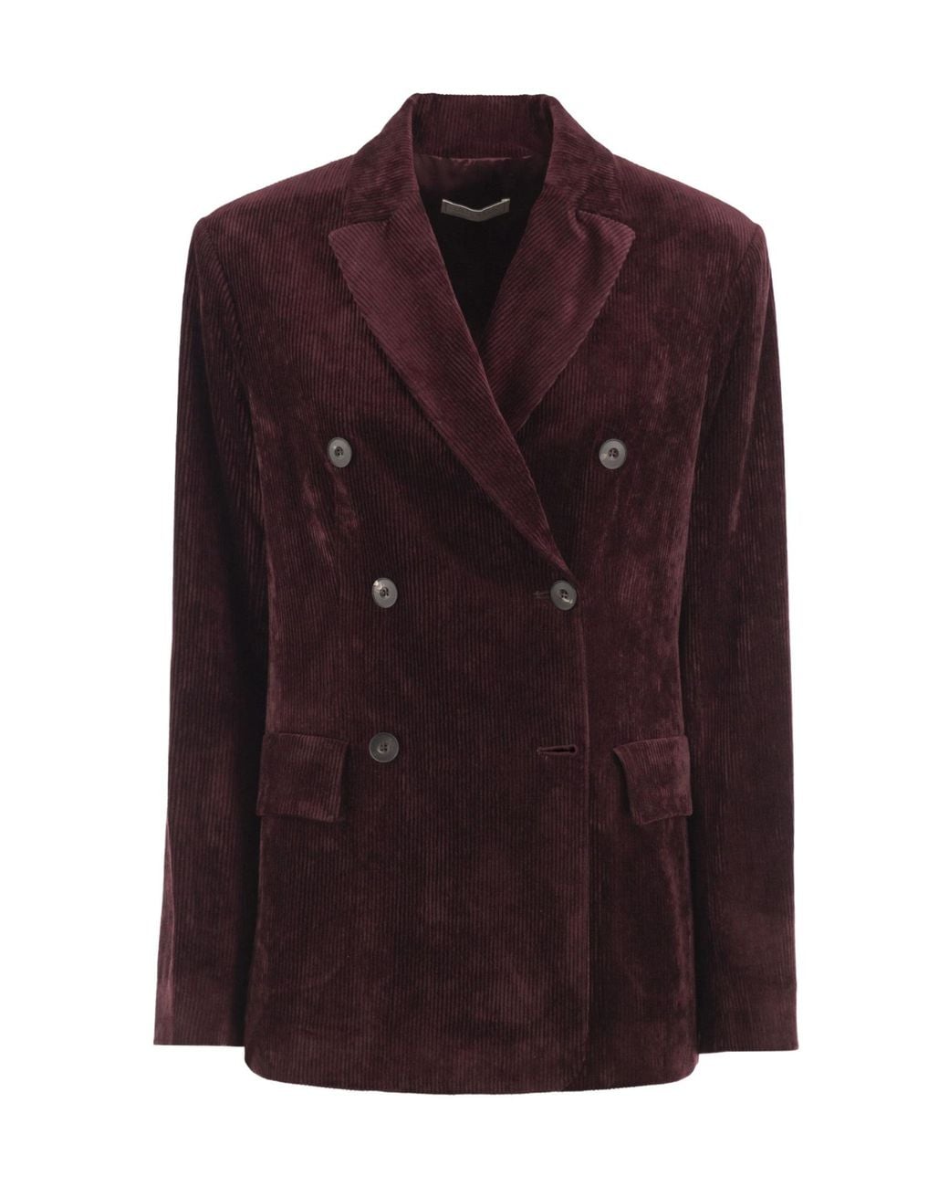 Antonelli Purple Double-Breasted Corduroy Blazer