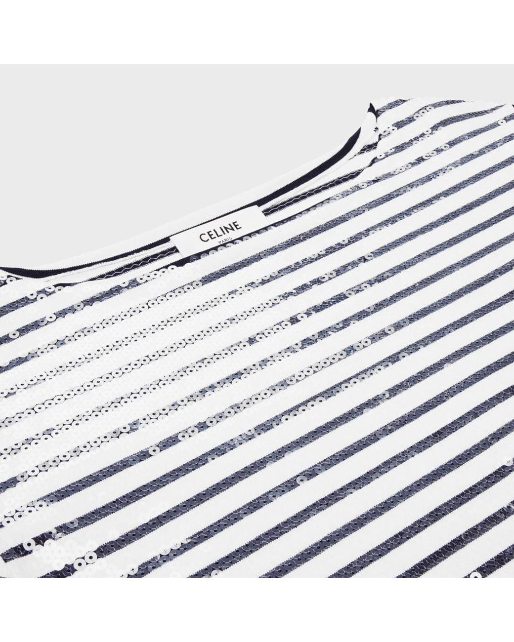 Céline White Embroidered Marinière