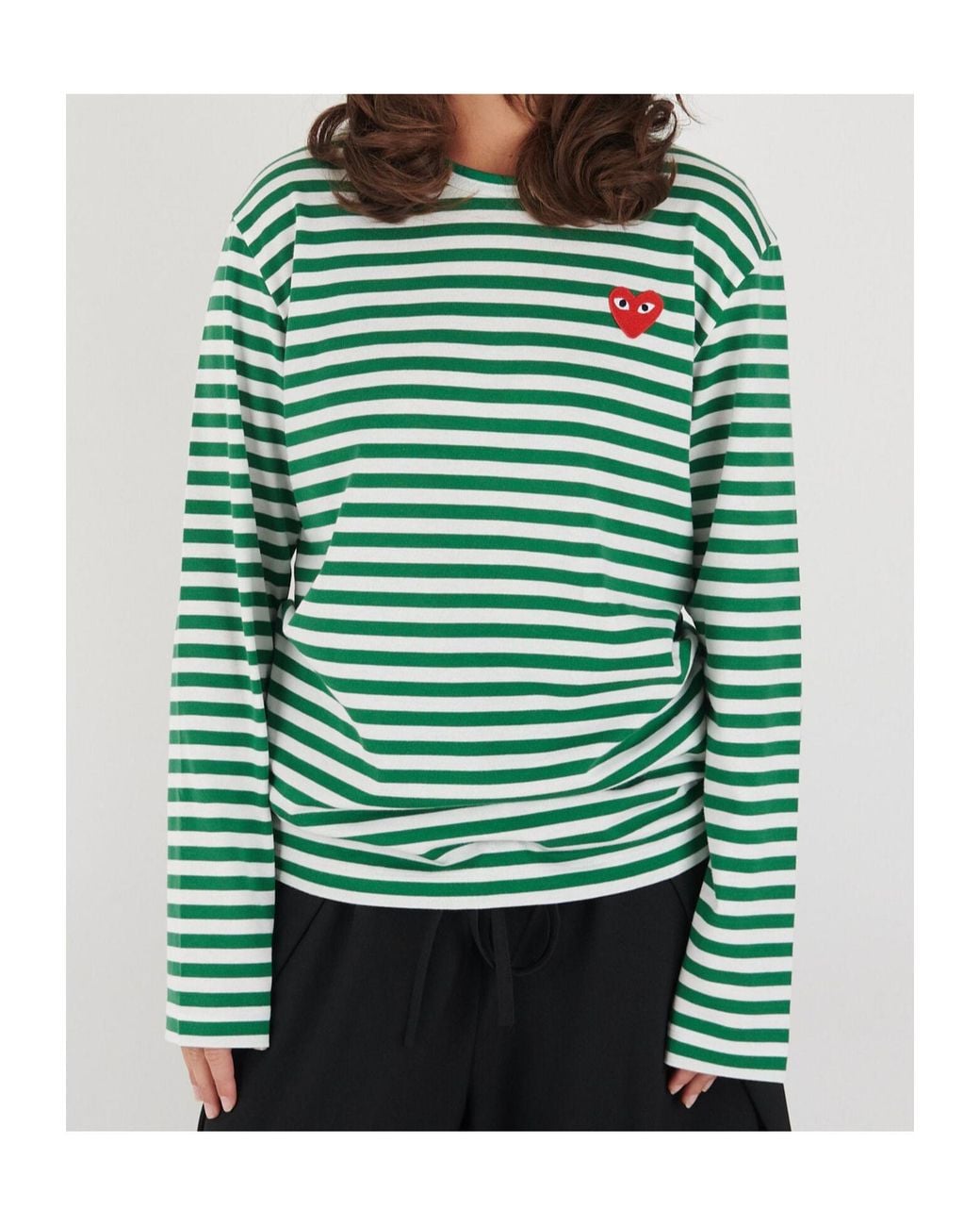 COMME DES GARÇONS PLAY Green Long-Sleeved T-Shirt