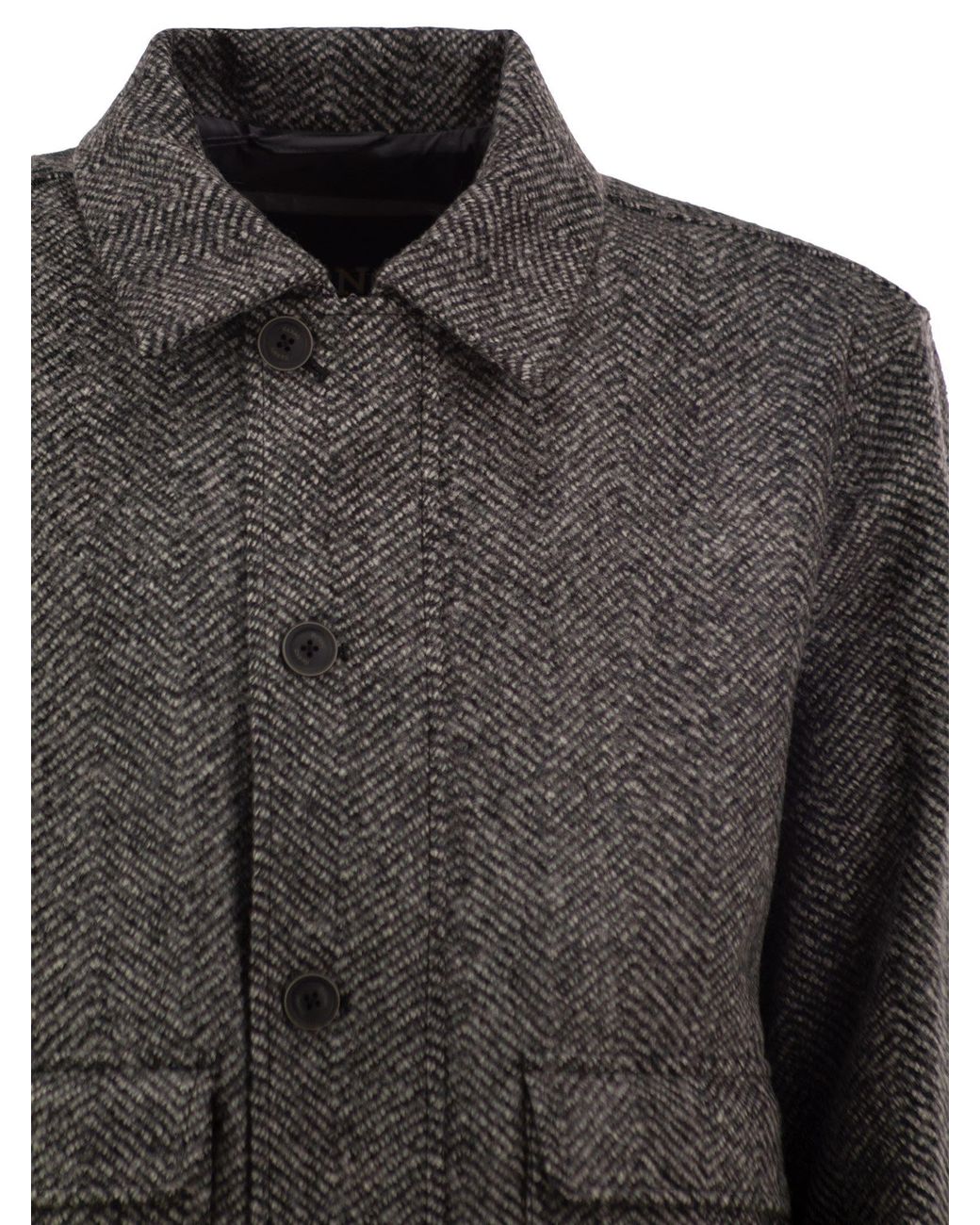 Herno Gray Long-Sleeve Casual Jacket for men