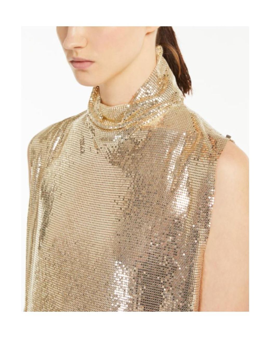 Sportmax Natural Mantide Metallic Effect Dress