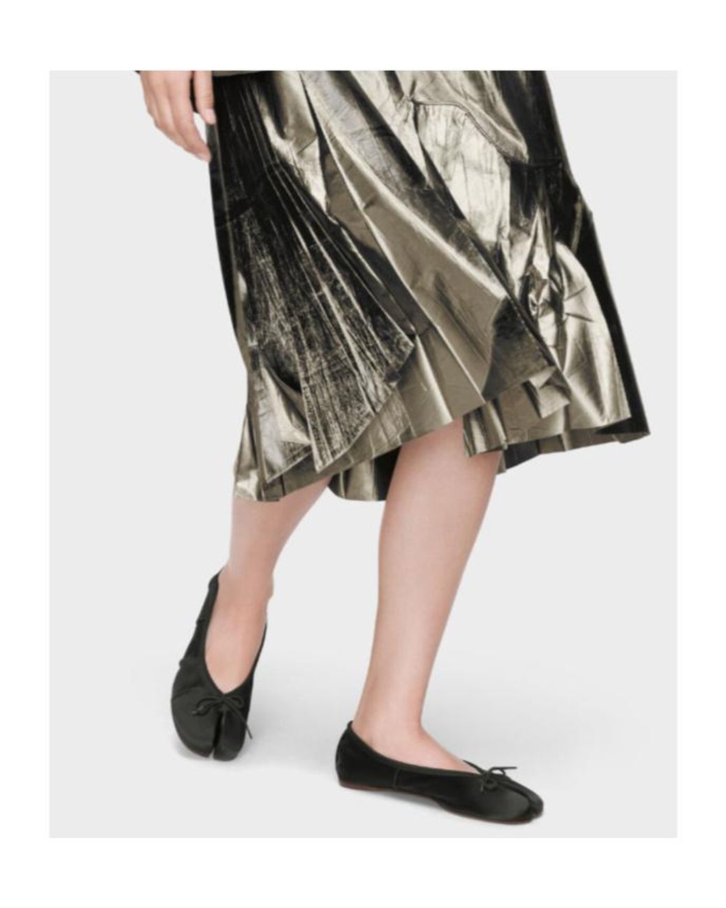 Maison Margiela Black Tabi Satin Ballerina Shoes