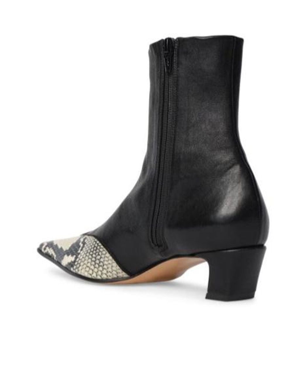 Khaite Black Ankle Boots With Contrast Toe