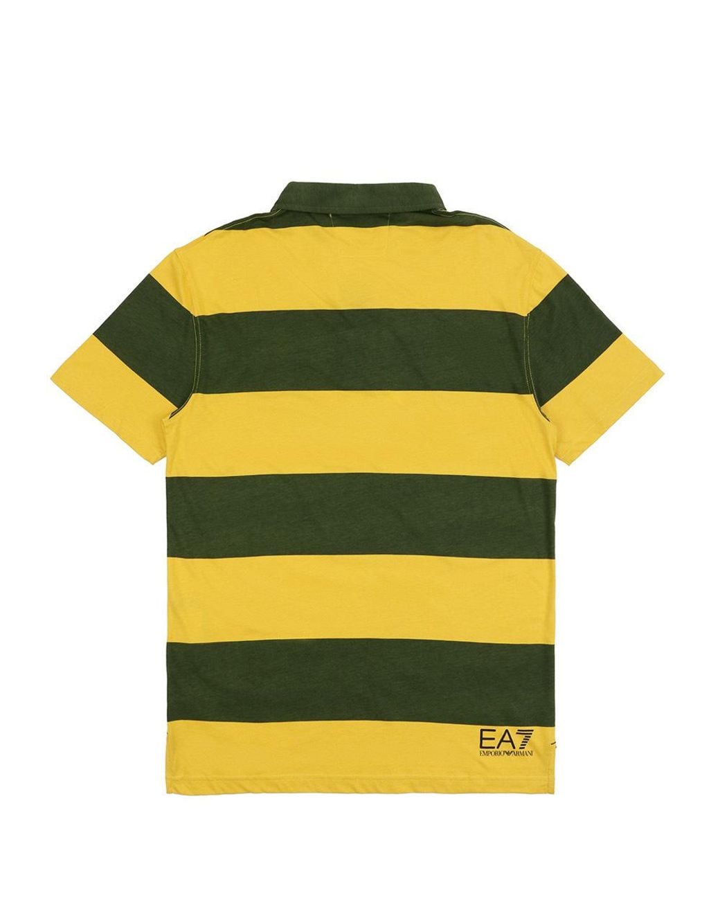 EA7 Yellow Logo Patch Polo Shirt for men