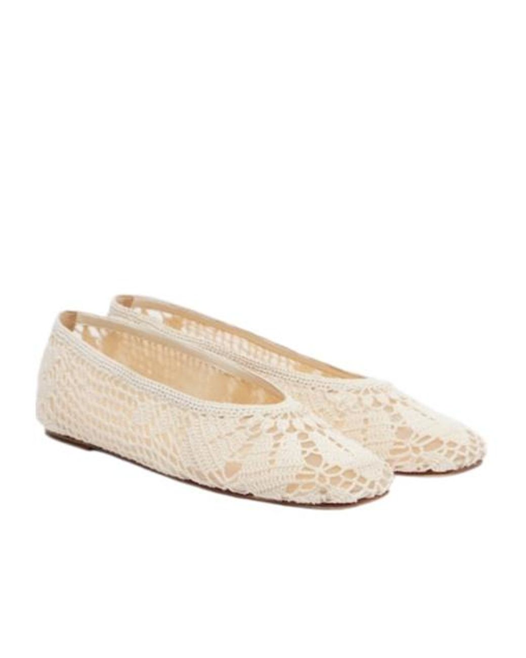 Magda Butrym Natural Crochet Ballet Flats