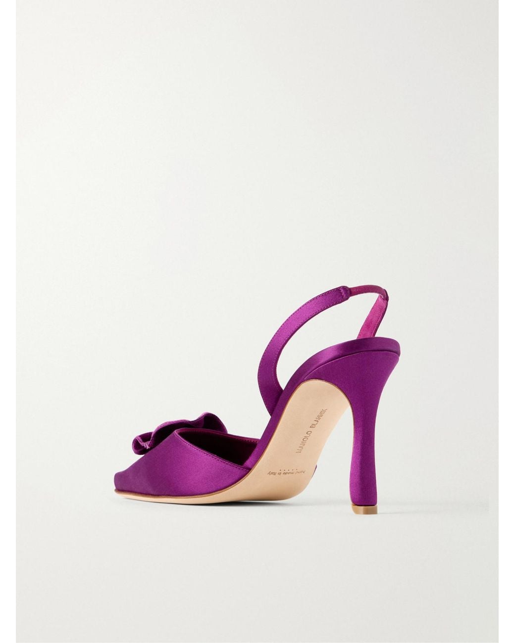 Manolo Blahnik Purple Satin High Heels