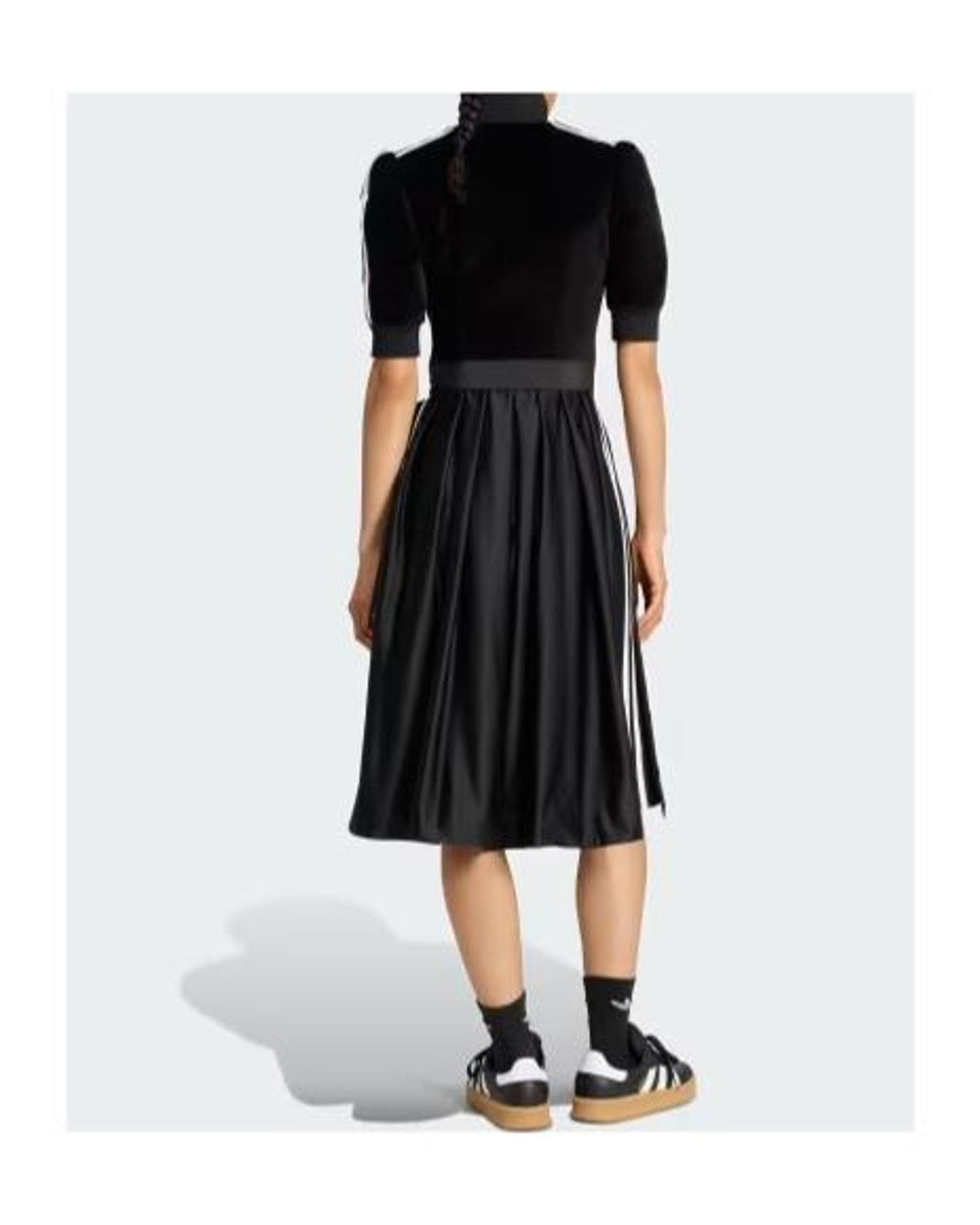 adidas originals midi dress Adidas Originals Adicolor Women's size M Stretch Tank Black White 3-S Midi  Dress